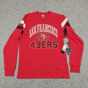 San Francisco 49ers Shirt Mens Medium Red Long Sleeve NFL Football '47 Irving